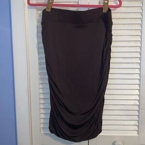 INC taupe stretch ruched pencil skirt